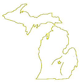 Michigan Outline Line Drawing